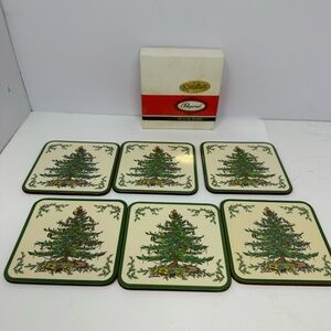 Pimpernel Spode Christmas Tree Coasters Set Of (6) With Box - Made In England B4